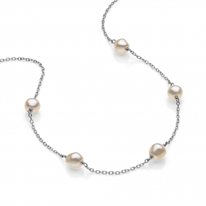 Collana in Argento con perle di cristallo